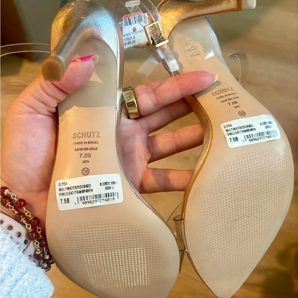 Brand NEW Schutz Elyda Gold Sandal 7.5 - Picture 6 of 8